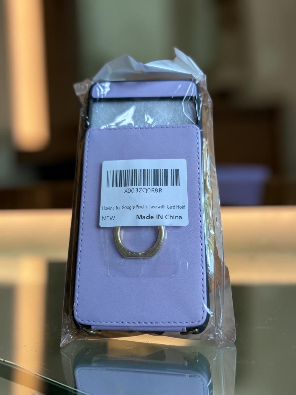 Lipvina Google Pixel 7 Case Lavender Leather Card Holder Ring Stand Lanyard NWT